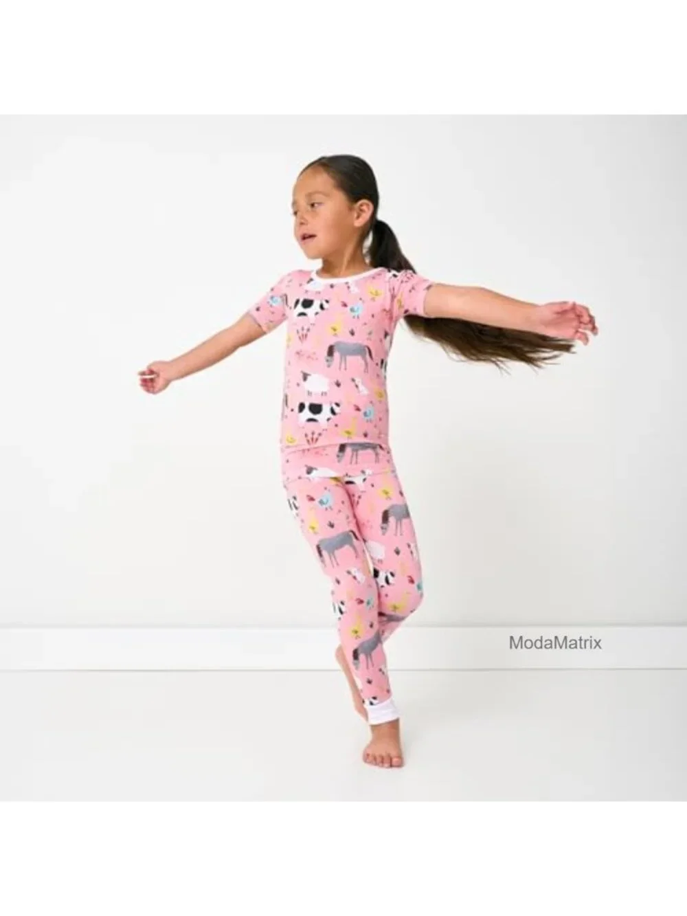 Toddler Short Sleeve & Pants Pajama Set, Viscose from Bamboo